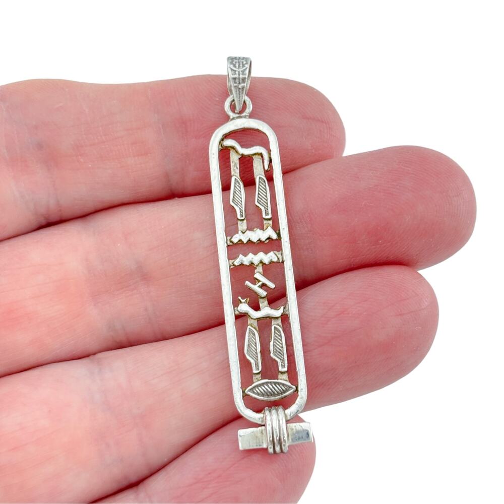 Vintage Sterling Silver 925 Egyptian Cartouche Pendant